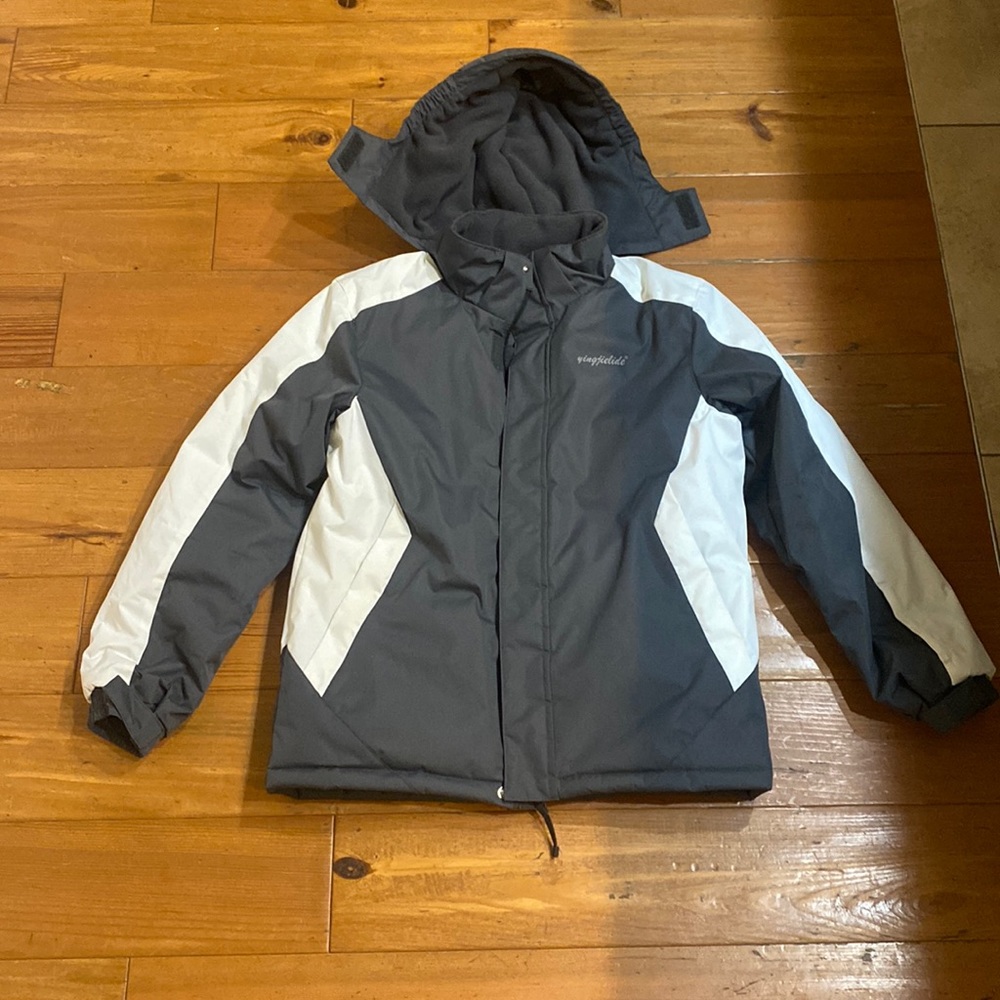 Grey and White Snow Ski Jacket Youth size 11-12